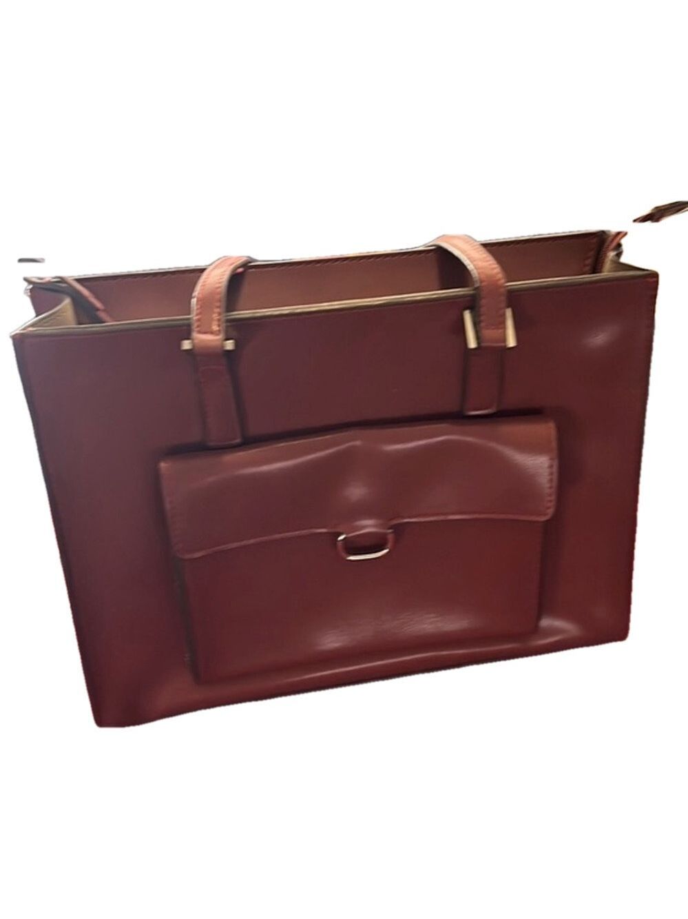 Mondani New York Shoulder Bag Burnt Sienna Red Brown Faux Leather,  12”x 10”x 4”